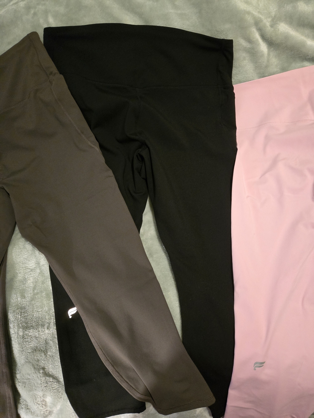 BUNDLE Of 3**Fabletics Leggings Trio in Black, Brown, Pink